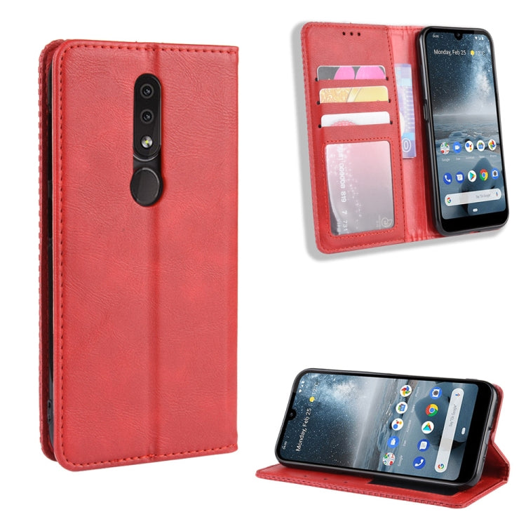 Magnetic Buckle Retro Crazy Horse Texture Horizontal Flip Leather Case for Nokia 4.2, with Holder & Card Slots & Photo Frame