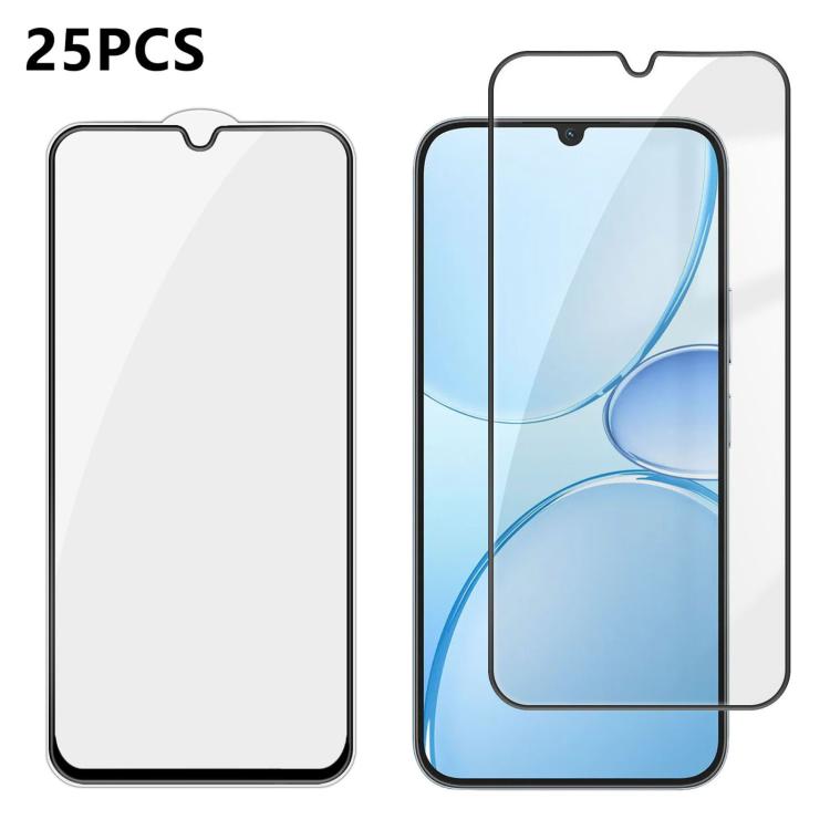 For Realme Narzo 100 Lite 5G 25pcs High-Aluminum Full-Coverage Anti-Fingerprint Screen-Printed HD Tempered Glass Film
