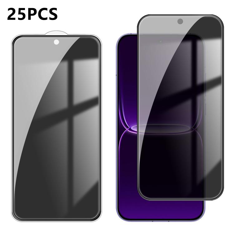 For Realme Neo8 5G 25pcs High-Aluminum Full-Coverage Anti-Fingerprint Screen-Printed Privacy Tempered Glass Film