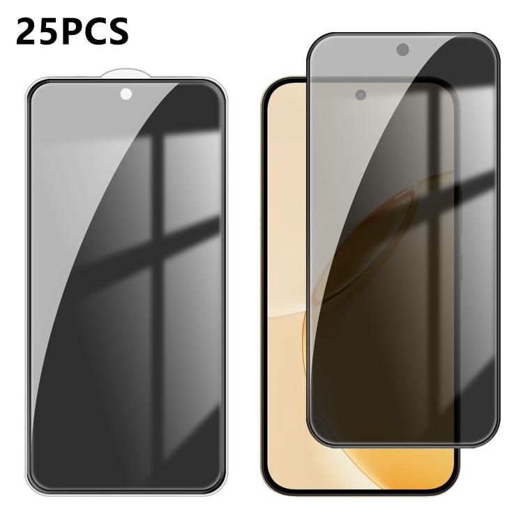 For Realme 16 Pro 5G 25pcs High-Aluminum Full-Coverage Anti-Fingerprint Screen-Printed Privacy Tempered Glass Film