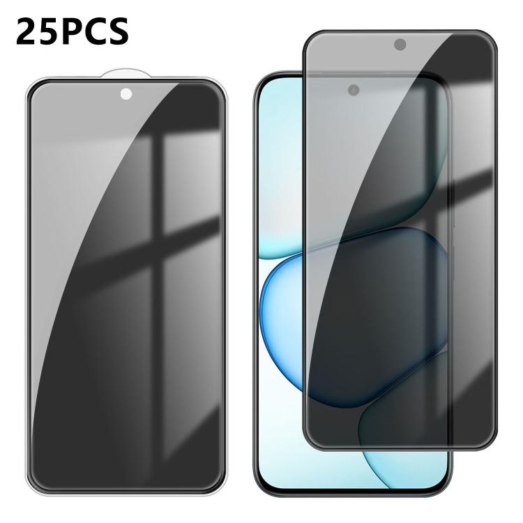 For Realme C100 4G 25pcs High-Aluminum Full-Coverage Anti-Fingerprint Screen-Printed Privacy Tempered Glass Film