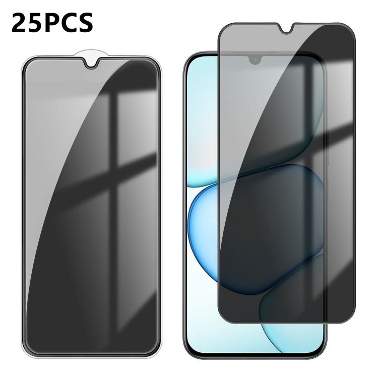 For Realme C100 5G 25pcs High-Aluminum Full-Coverage Anti-Fingerprint Screen-Printed Privacy Tempered Glass Film