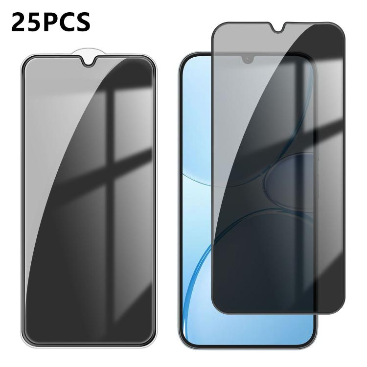 For Realme Narzo 100 Lite 5G 25pcs High-Aluminum Full-Coverage Anti-Fingerprint Screen-Printed Privacy Tempered Glass Film