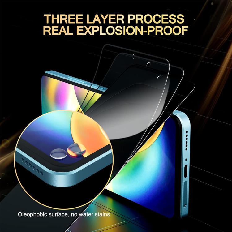 For Realme C100 5G 25pcs High-Aluminum Full-Coverage Anti-Fingerprint Screen-Printed Privacy Tempered Glass Film