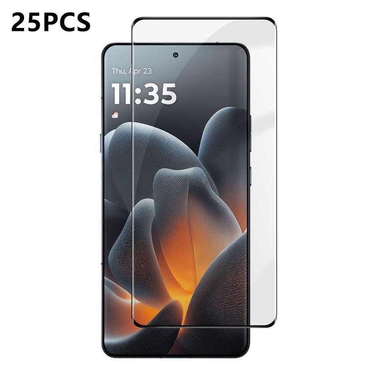 For Motorola Signature 5G 25pcs High-Aluminum Full-Coverage Anti-Fingerprint Screen-Printed HD Curved Tempered Glass Film