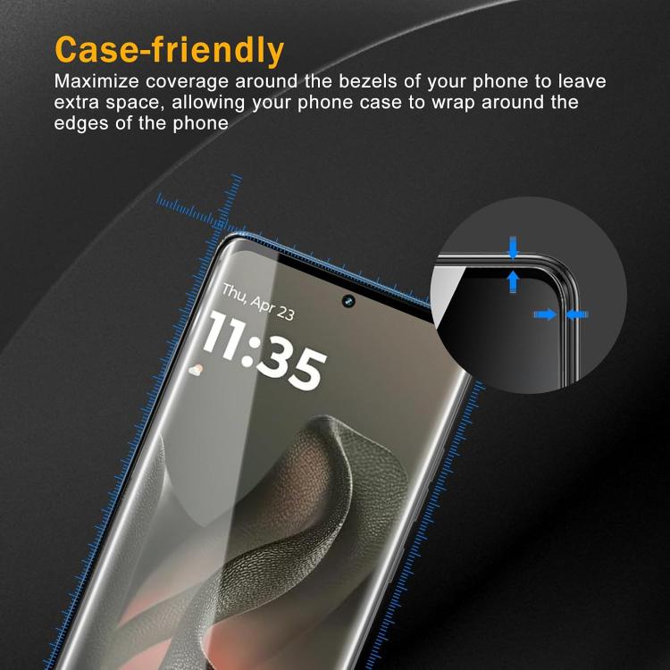 For Motorola Edge 50 Pro 25pcs High-Aluminum Full-Coverage Anti-Fingerprint Screen-Printed HD Curved Tempered Glass Film