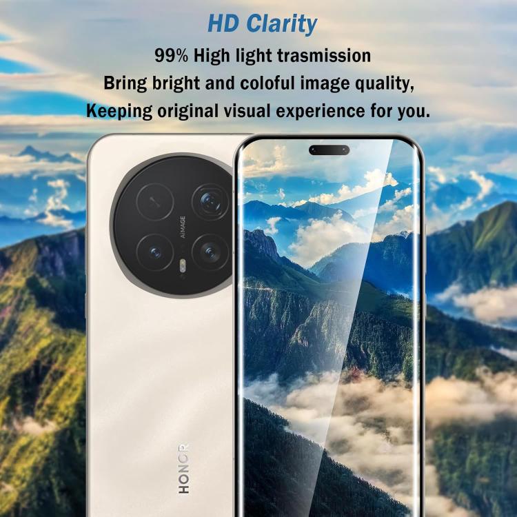 For Honor Magic8 Pro 25pcs High-Aluminum Full-Coverage Anti-Fingerprint Screen-Printed HD Curved Tempered Glass Film