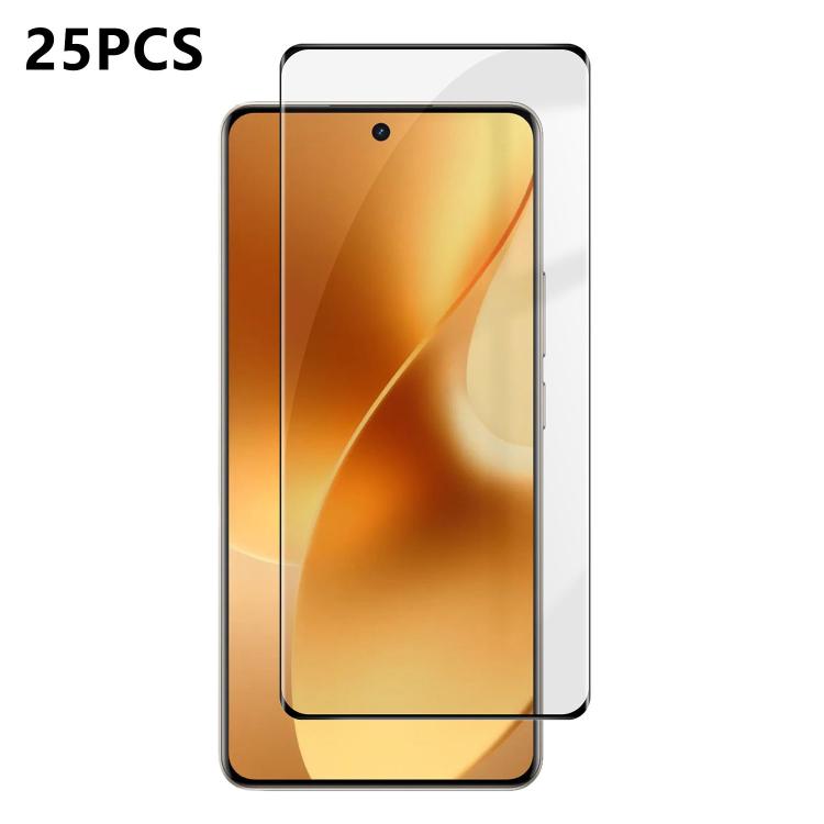 For Realme 15 Pro 5G 25pcs High-Aluminum Full-Coverage Anti-Fingerprint Screen-Printed HD Curved Tempered Glass Film