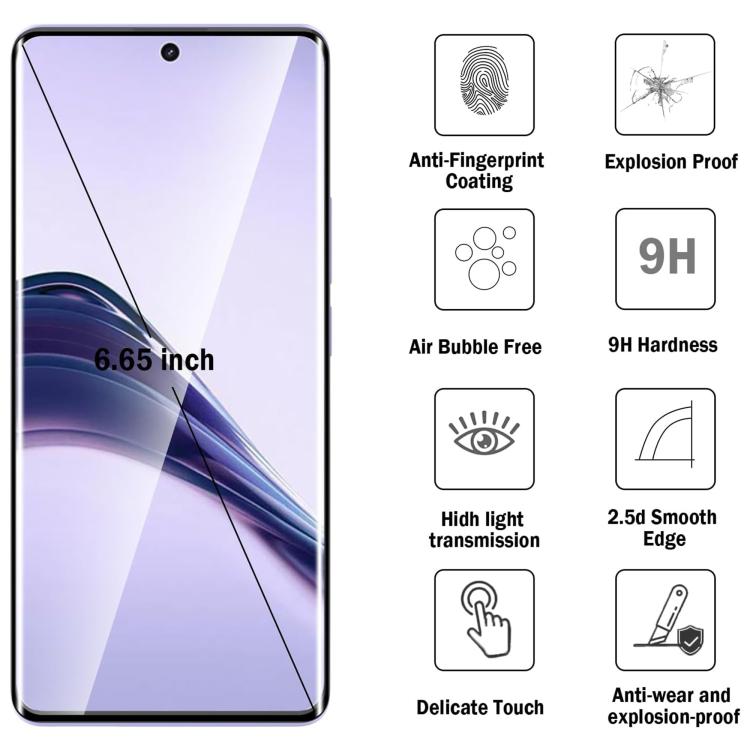 For Realme 15 Pro 5G 25pcs High-Aluminum Full-Coverage Anti-Fingerprint Screen-Printed HD Curved Tempered Glass Film