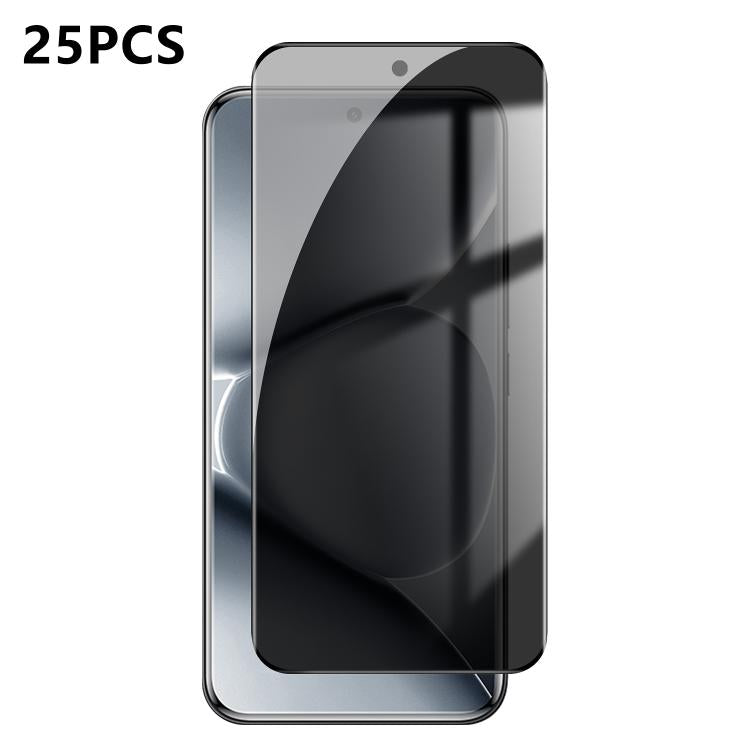 For Redmi Note 15 Pro+ Global 163.3mm 25pcs High-Aluminum Full-Coverage Anti-Fingerprint Screen-Printed Privacy Curved Tempered Glass Film