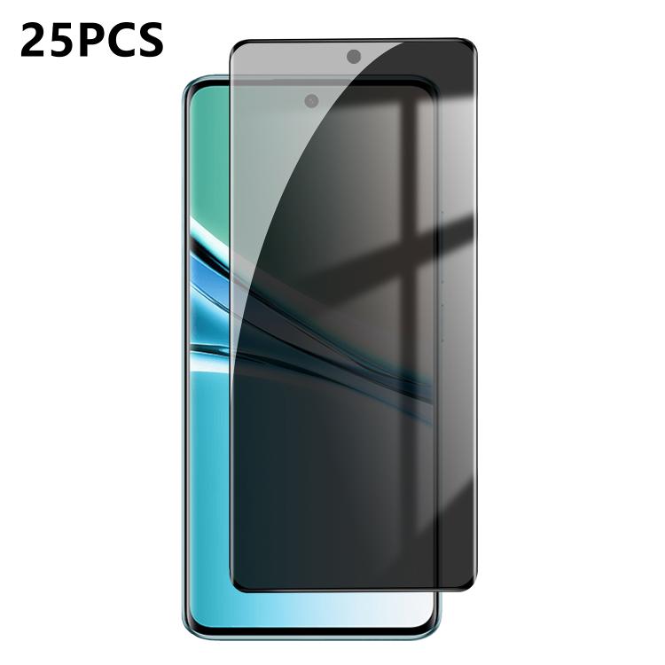 For Redmi Note 15 4G / 5G Global 164mm 25pcs High-Aluminum Full-Coverage Anti-Fingerprint Screen-Printed Privacy Curved Tempered Glass Film