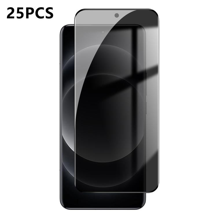 For Xiaomi 14 Ultra 25pcs High-Aluminum Full-Coverage Anti-Fingerprint Screen-Printed Privacy Curved Tempered Glass Film