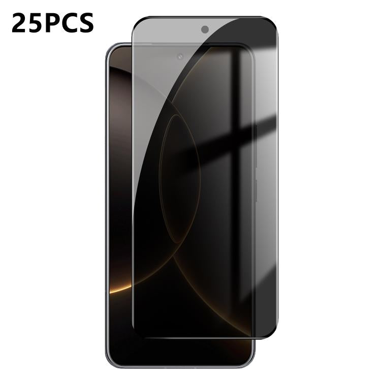 For Xiaomi 15S Pro 25pcs High-Aluminum Full-Coverage Anti-Fingerprint Screen-Printed Privacy Curved Tempered Glass Film