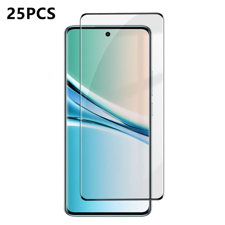 For Redmi Note 15 4G / 5G Global 164mm 25pcs High-Aluminum Full-Coverage Anti-Fingerprint Screen-Printed HD Curved Tempered Glass Film