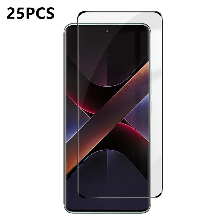 For Xiaomi Poco X7 25pcs High-Aluminum Full-Coverage Anti-Fingerprint Screen-Printed HD Curved Tempered Glass Film