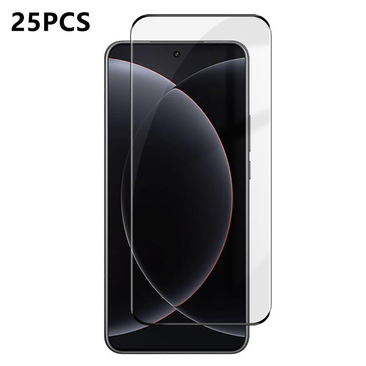 For Xiaomi 15 Ultra 25pcs High-Aluminum Full-Coverage Anti-Fingerprint Screen-Printed HD Curved Tempered Glass Film