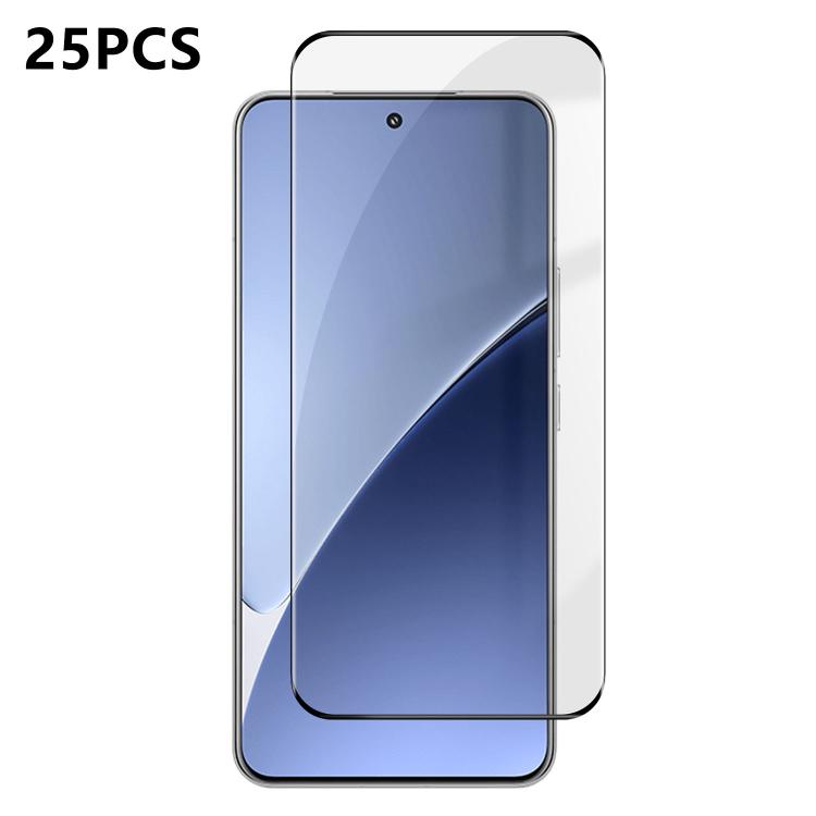 For Xiaomi 15 Pro 25pcs High-Aluminum Full-Coverage Anti-Fingerprint Screen-Printed HD Curved Tempered Glass Film