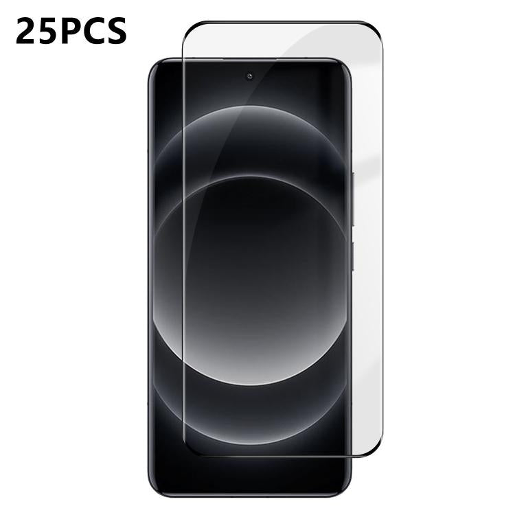 For Xiaomi 14 Ultra 25pcs High-Aluminum Full-Coverage Anti-Fingerprint Screen-Printed HD Curved Tempered Glass Film