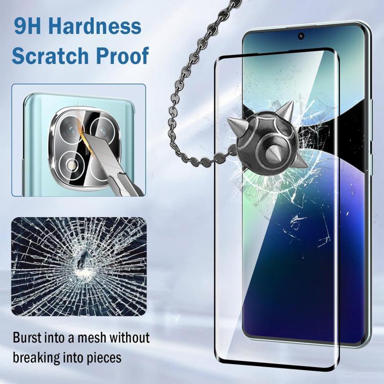 For Redmi Note 14 Pro+ 25pcs High-Aluminum Full-Coverage Anti-Fingerprint Screen-Printed HD Curved Tempered Glass Film