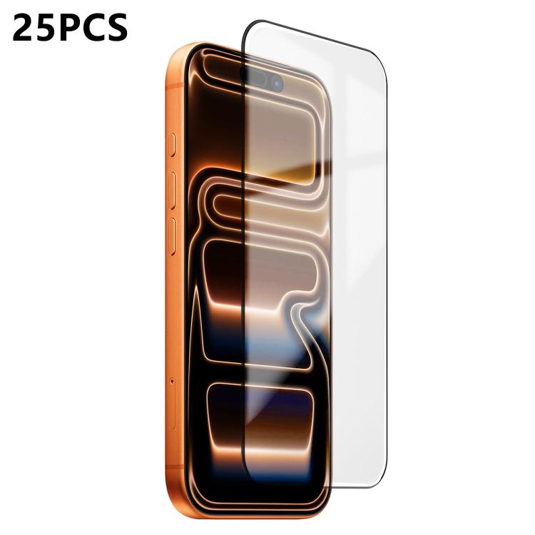 For iPhone 17 Pro 25pcs Ultra-thin Ultrasonic HD Screen-Printed High-Alumina Full Glue Tempered Glass Film