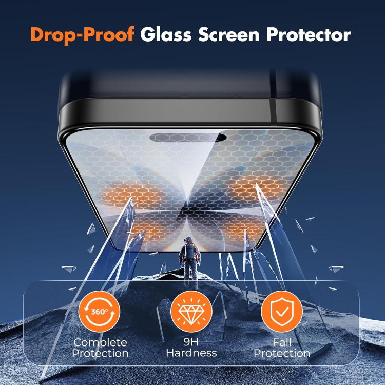 For iPhone 15 25pcs Ultra-thin Ultrasonic HD Screen-Printed High-Alumina Full Glue Tempered Glass Film