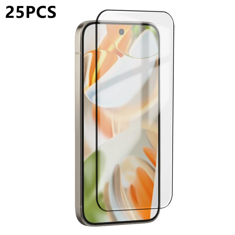 For Google Pixel 9 Pro 25pcs Ultra-thin Ultrasonic HD Screen-Printed High-Alumina Full Glue Tempered Glass Film