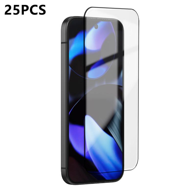 For Google Pixel 9 25pcs Ultra-thin Ultrasonic HD Screen-Printed High-Alumina Full Glue Tempered Glass Film