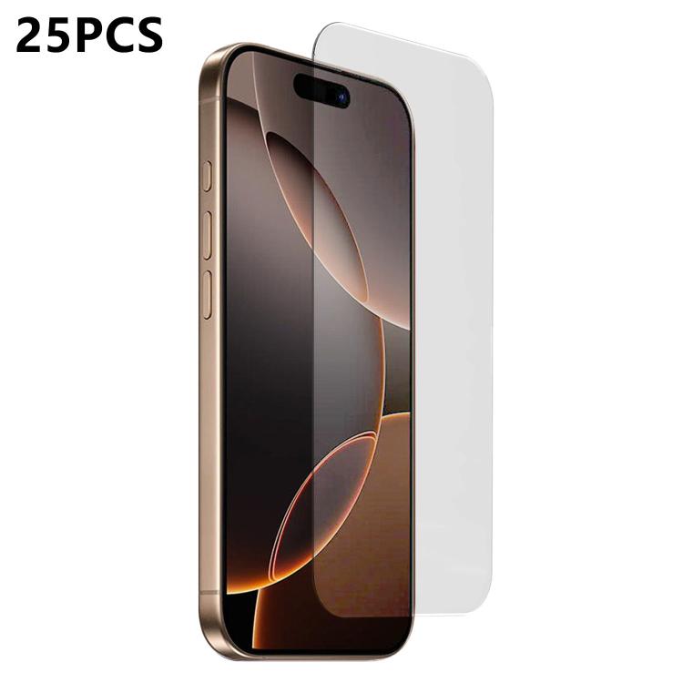For iPhone 16 Pro Max 25pcs 3D Curved Semi-Screen No White Border High-Alumina Full Glue HD Tempered Glass Film