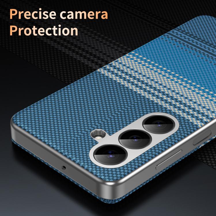 For Samsung Galaxy A26 5G Rainbow Plaid Pattern Smart View Vegan Leather Phone Case