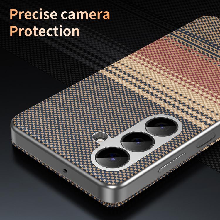 For Samsung Galaxy A17 5G Rainbow Plaid Pattern Smart View Vegan Leather Phone Case