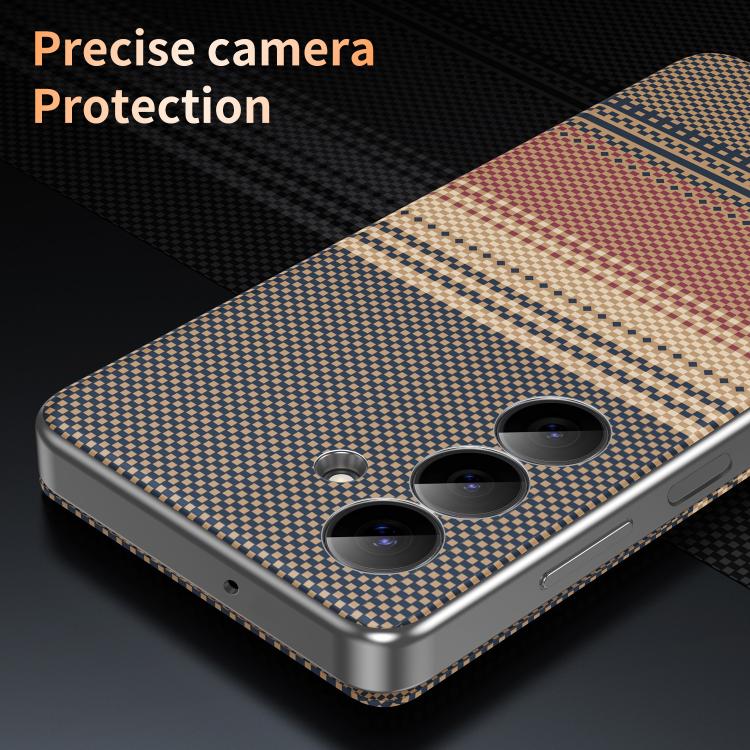 For Samsung Galaxy A16 Rainbow Plaid Pattern Smart View Vegan Leather Phone Case