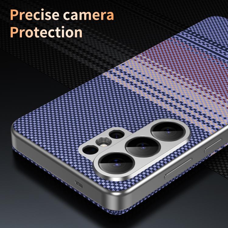 For Samsung Galaxy S26 Ultra 5G Rainbow Plaid Pattern Smart View Vegan Leather Phone Case