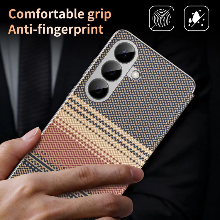 For Samsung Galaxy A36 / A56 5G Rainbow Plaid Pattern Smart View Vegan Leather Phone Case