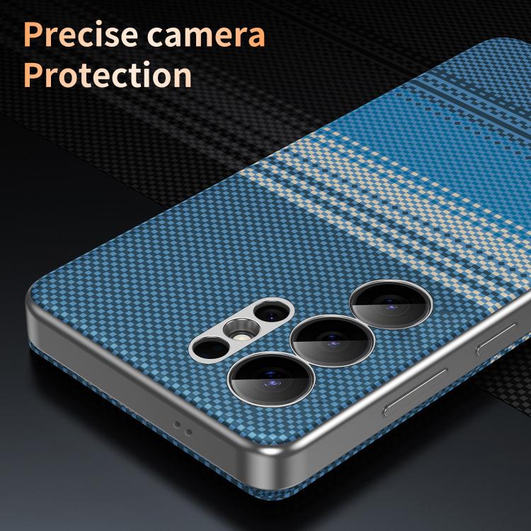 For Samsung Galaxy S24 Ultra 5G Rainbow Plaid Pattern Smart View Vegan Leather Phone Case