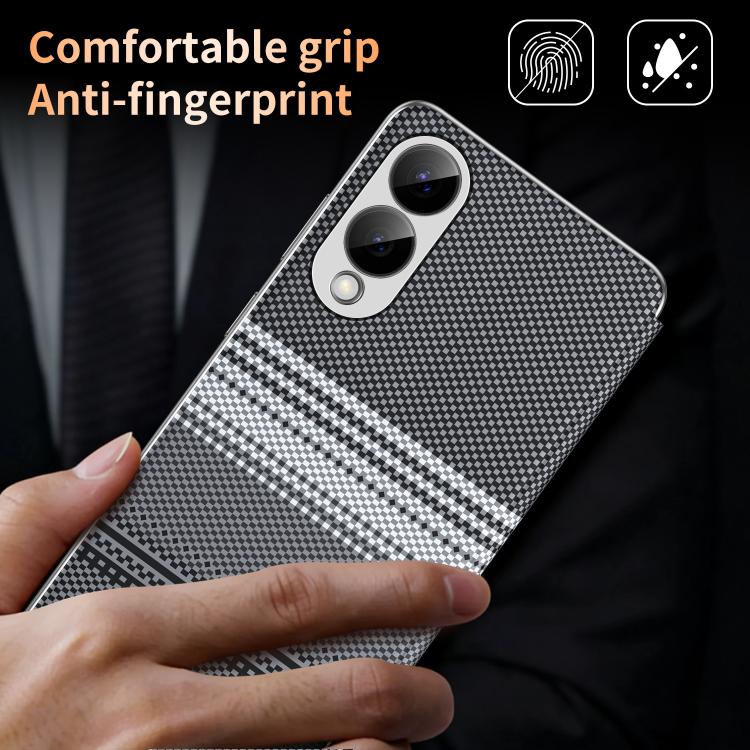 For Samsung Galaxy S25 Edge 5G Rainbow Plaid Pattern Smart View Vegan Leather Phone Case