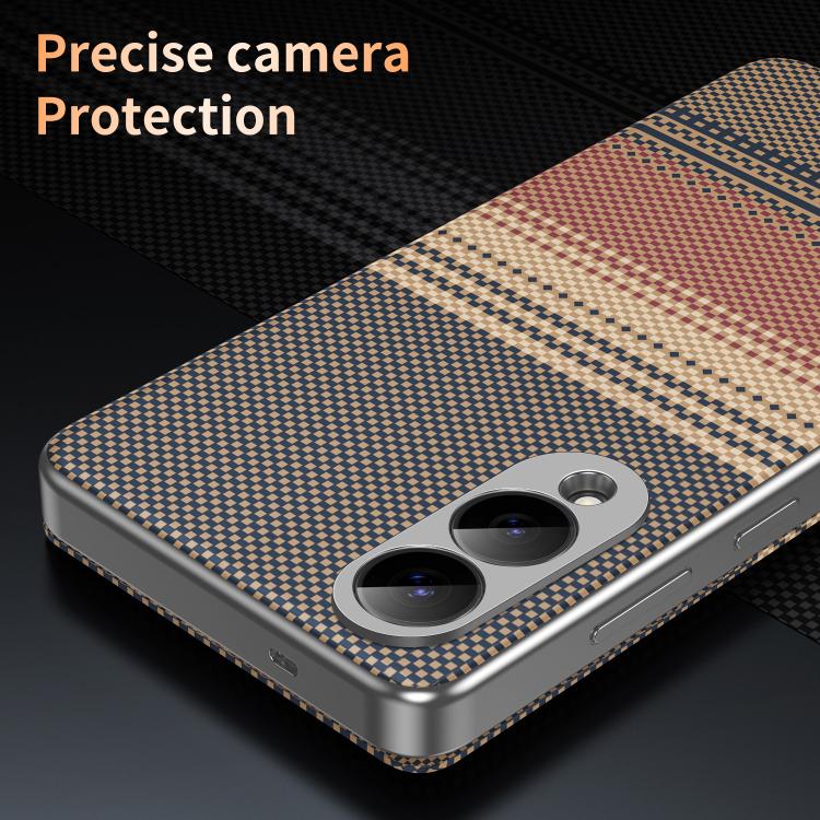 For Samsung Galaxy S25 Edge 5G Rainbow Plaid Pattern Smart View Vegan Leather Phone Case