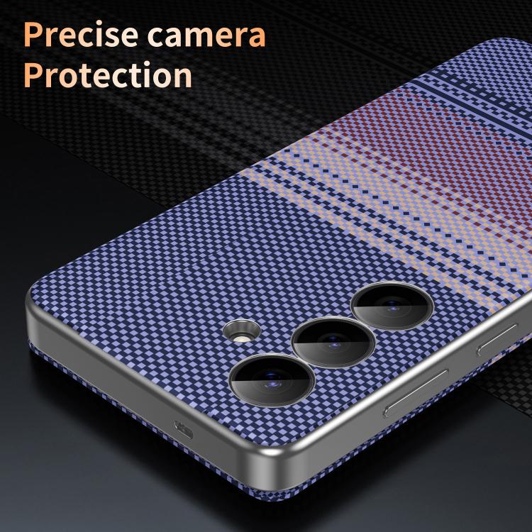 For samsung Galaxy S25 FE 5G Rainbow Plaid Pattern Smart View Vegan Leather Phone Case