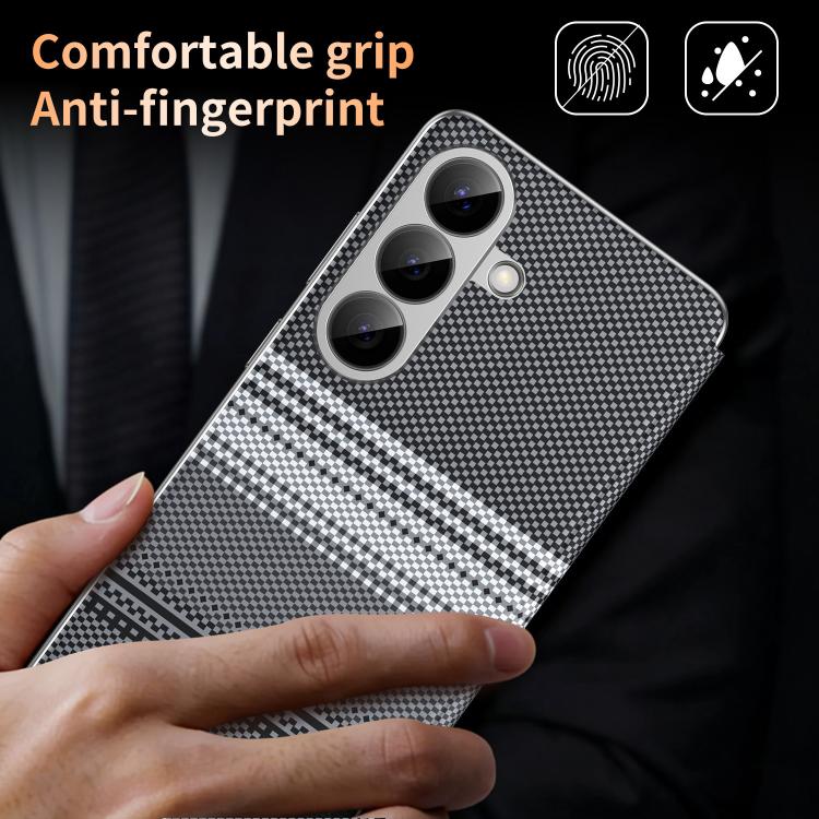 For Samsung Galaxy A57 5G Rainbow Plaid Pattern Smart View Vegan Leather Phone Case