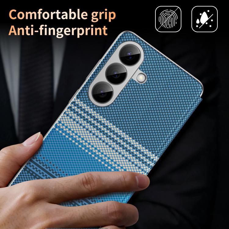 For Samsung Galaxy A37 5G Rainbow Plaid Pattern Smart View Vegan Leather Phone Case