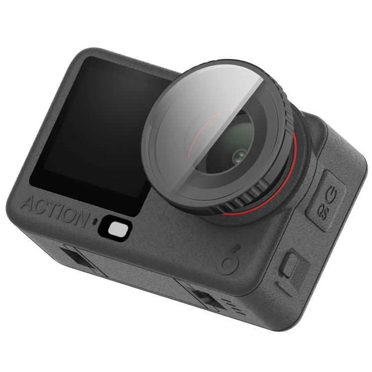 For DJI Osmo Action 6 Camera Lens UV Filter Protector Glass Cover - Black