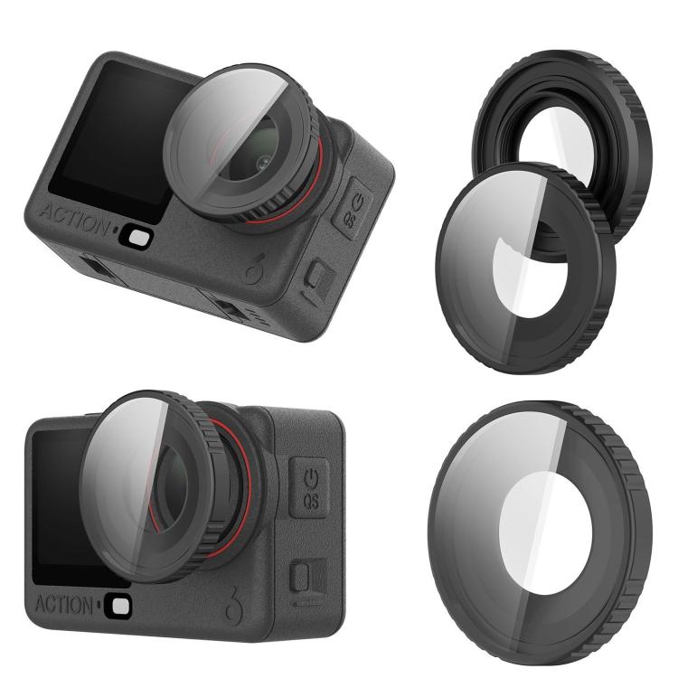 For DJI Osmo Action 6 Camera Lens UV Filter Protector Glass Cover - Black