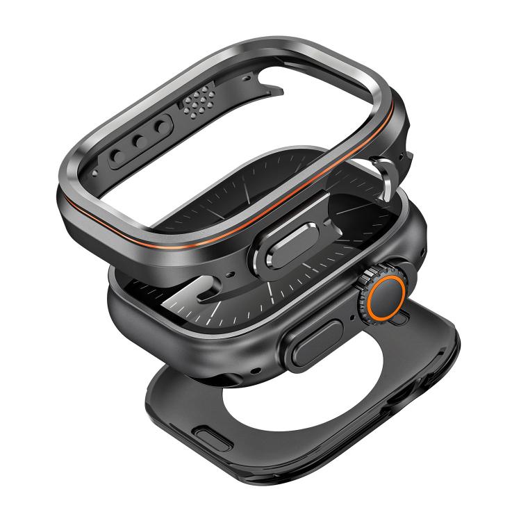 For Apple Watch Ultra 3 / 2 / 1 49mm Light Circle Style Metal Watch Protective Case