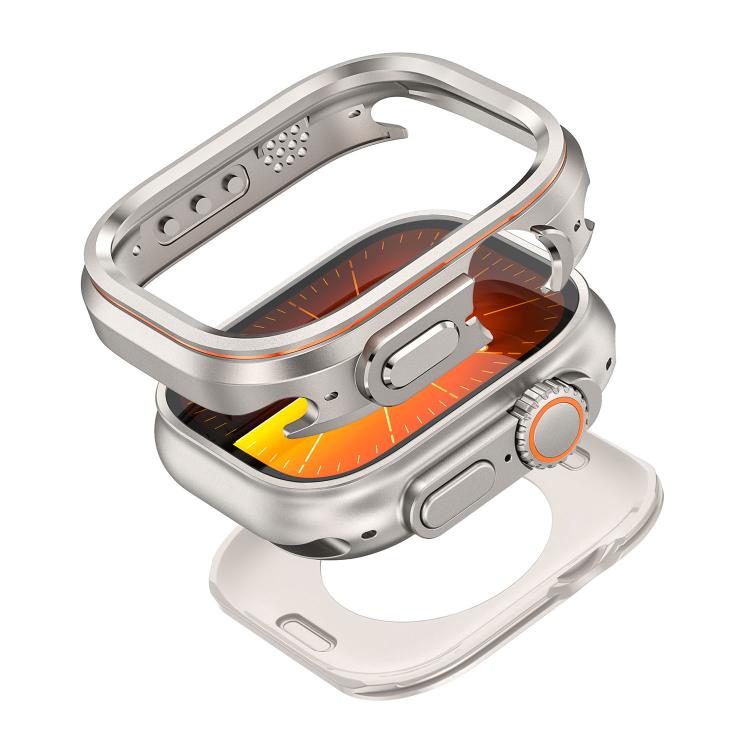 For Apple Watch Ultra 3 / 2 / 1 49mm Light Circle Style Metal Watch Protective Case