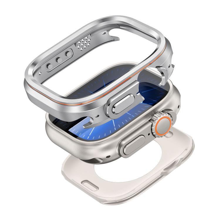 For Apple Watch Ultra 3 / 2 / 1 49mm Light Circle Style Metal Watch Protective Case