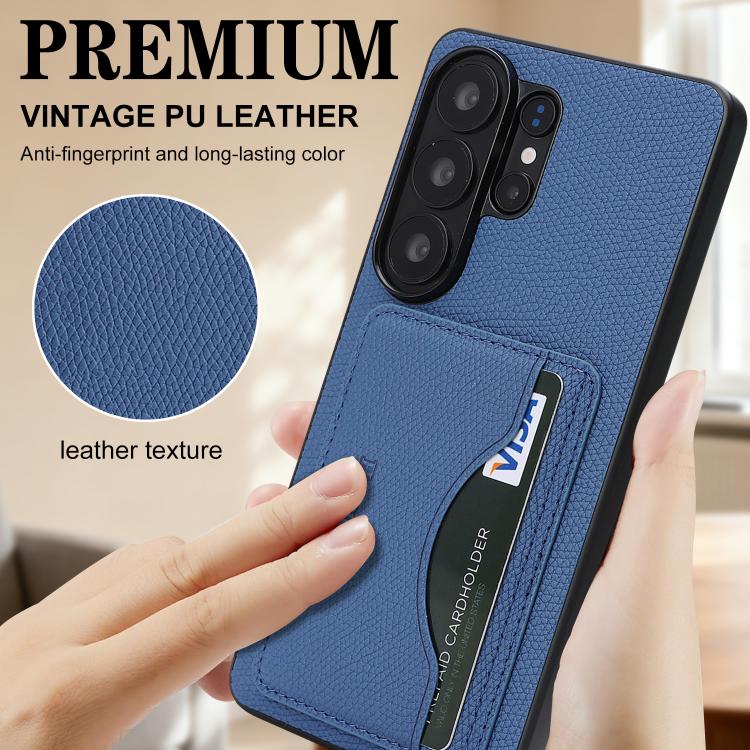 For Samsung Galaxy S26 Ultra 5G Retro Vegan Leather Magnetic Card Holder Back Phone Case