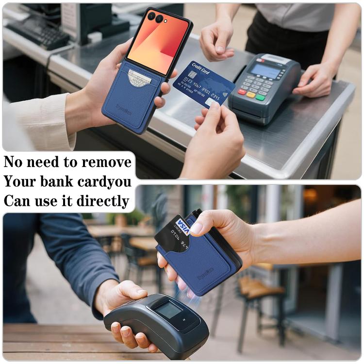 For Samsung Galaxy Z Flip7 Retro Vegan Leather Magnetic Card Holder Back Phone Case
