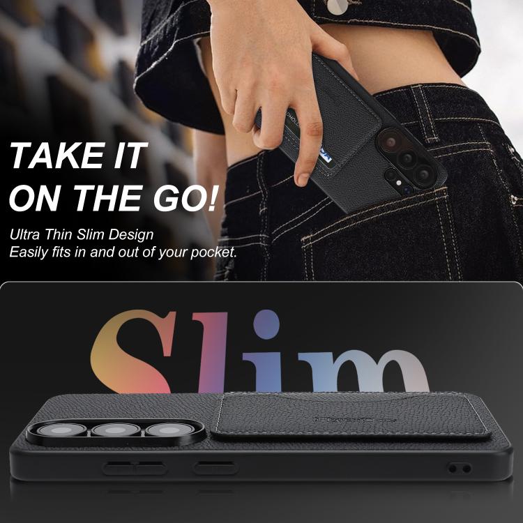 For Samsung Galaxy S24 Ultra 5G Retro Vegan Leather Magnetic Card Holder Back Phone Case