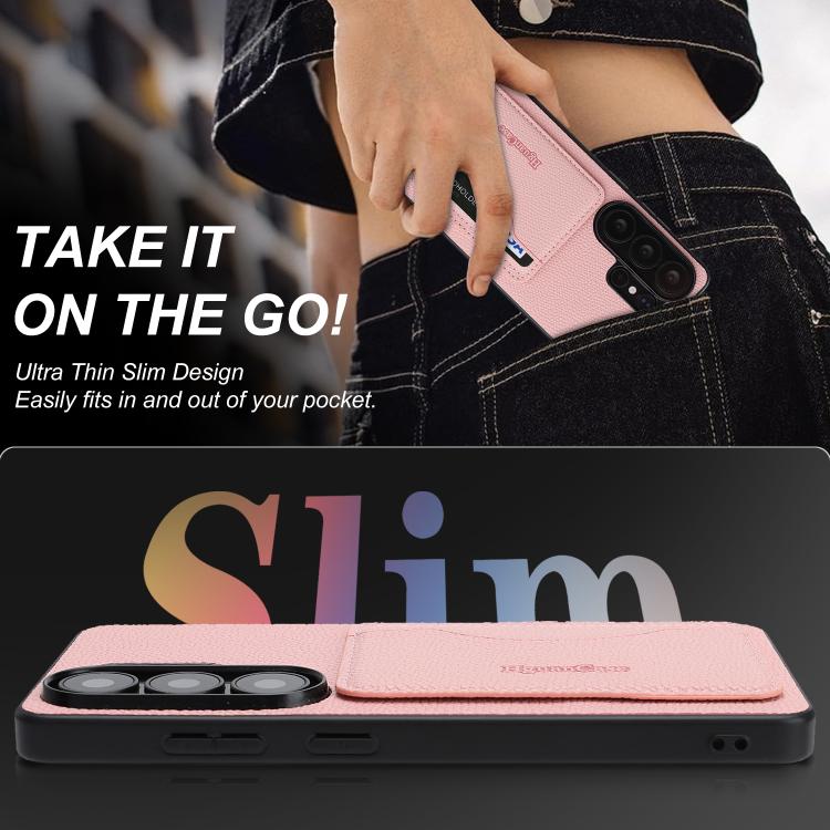 For Samsung Galaxy S24 Ultra 5G Retro Vegan Leather Magnetic Card Holder Back Phone Case