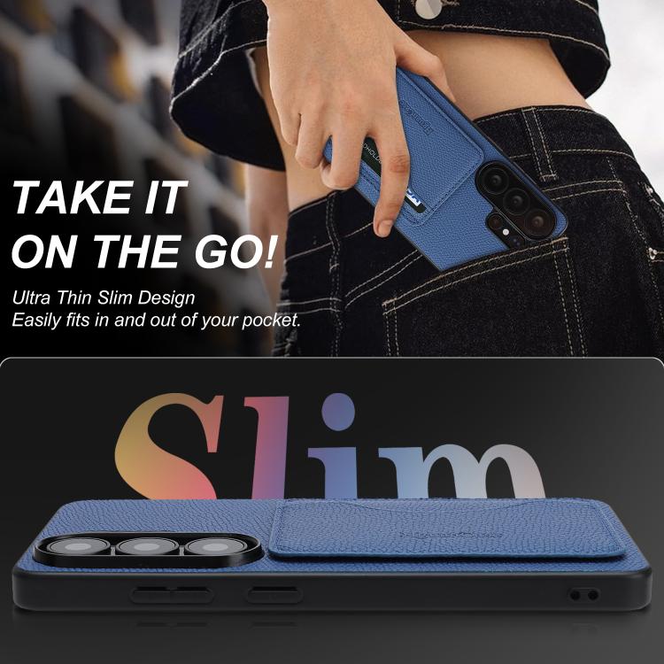 For Samsung Galaxy S23 Ultra 5G Retro Vegan Leather Magnetic Card Holder Back Phone Case