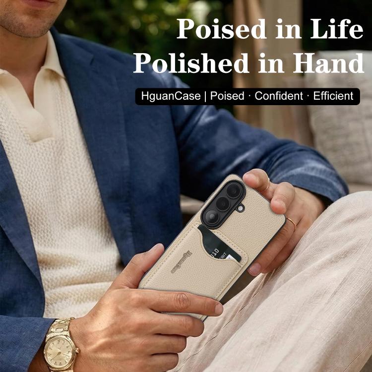 For Samsung Galaxy S24+ 5G Retro Vegan Leather Magnetic Card Holder Back Phone Case